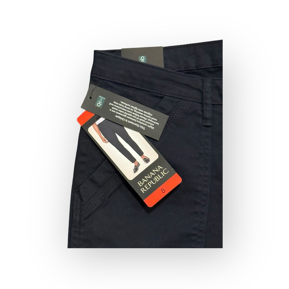 Banana Republic Women’s High Rise Twill Pant Black Sz 8 NWT - Picture 3 of 8